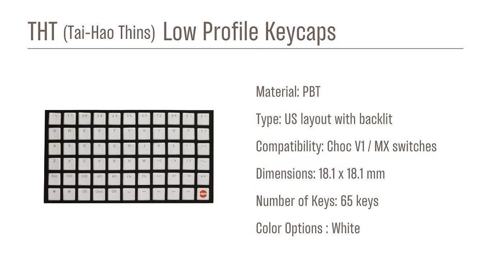 Taihao THT White Keycap Thins  - đánh giá và giá Gaming Accessories White